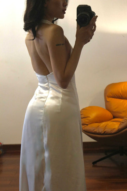 Phoebe Silk-Halter Neck Dress — image 3