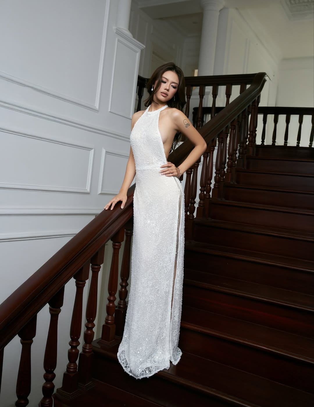 Phoebe White Halter Gown — image 3