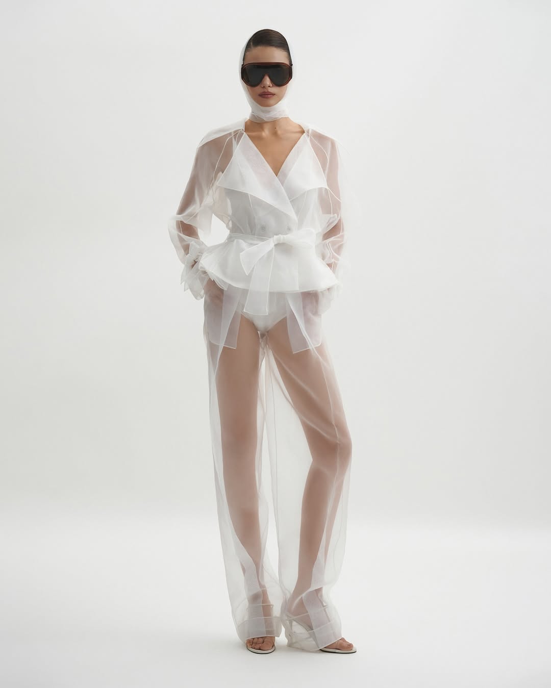 DATT SHEER CROPPED TRENCH & SHEER TROUSERS product image