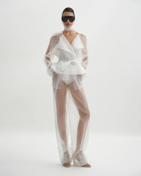 DATT SHEER CROPPED TRENCH & SHEER TROUSERS product image