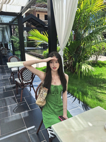 Emerald Breeze Textured Swim Dress