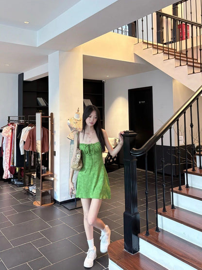 Emerald Breeze Textured Swim Dress