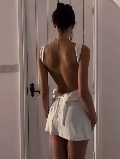 Back Bow Mini Dress