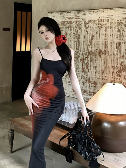 Red Coquelicot - Mesh Cami Dress