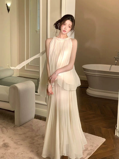 Heritage Chiffon Set With Narrow Belt