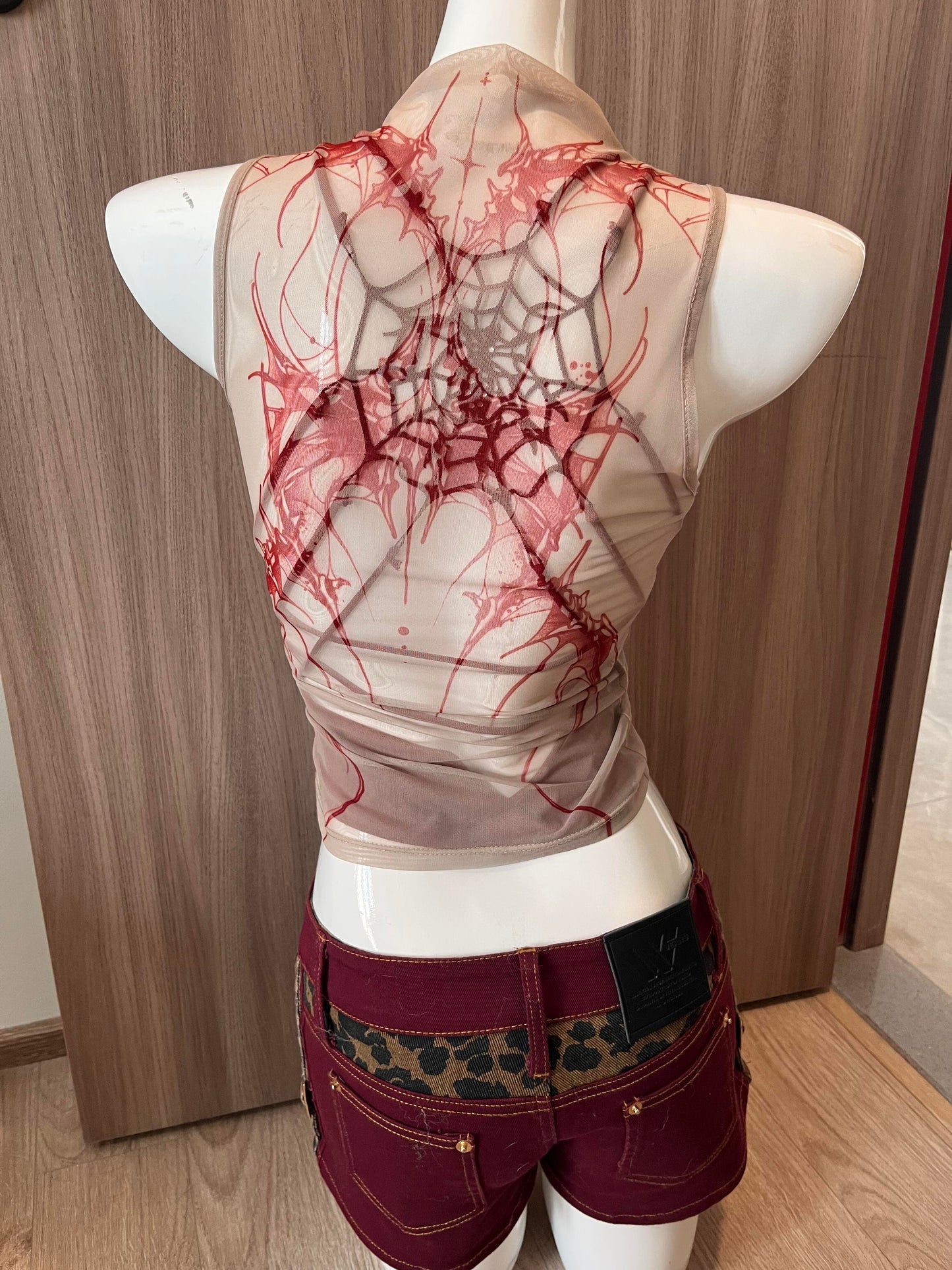 INNA Scarlet Midnight Web Backless Cami Top