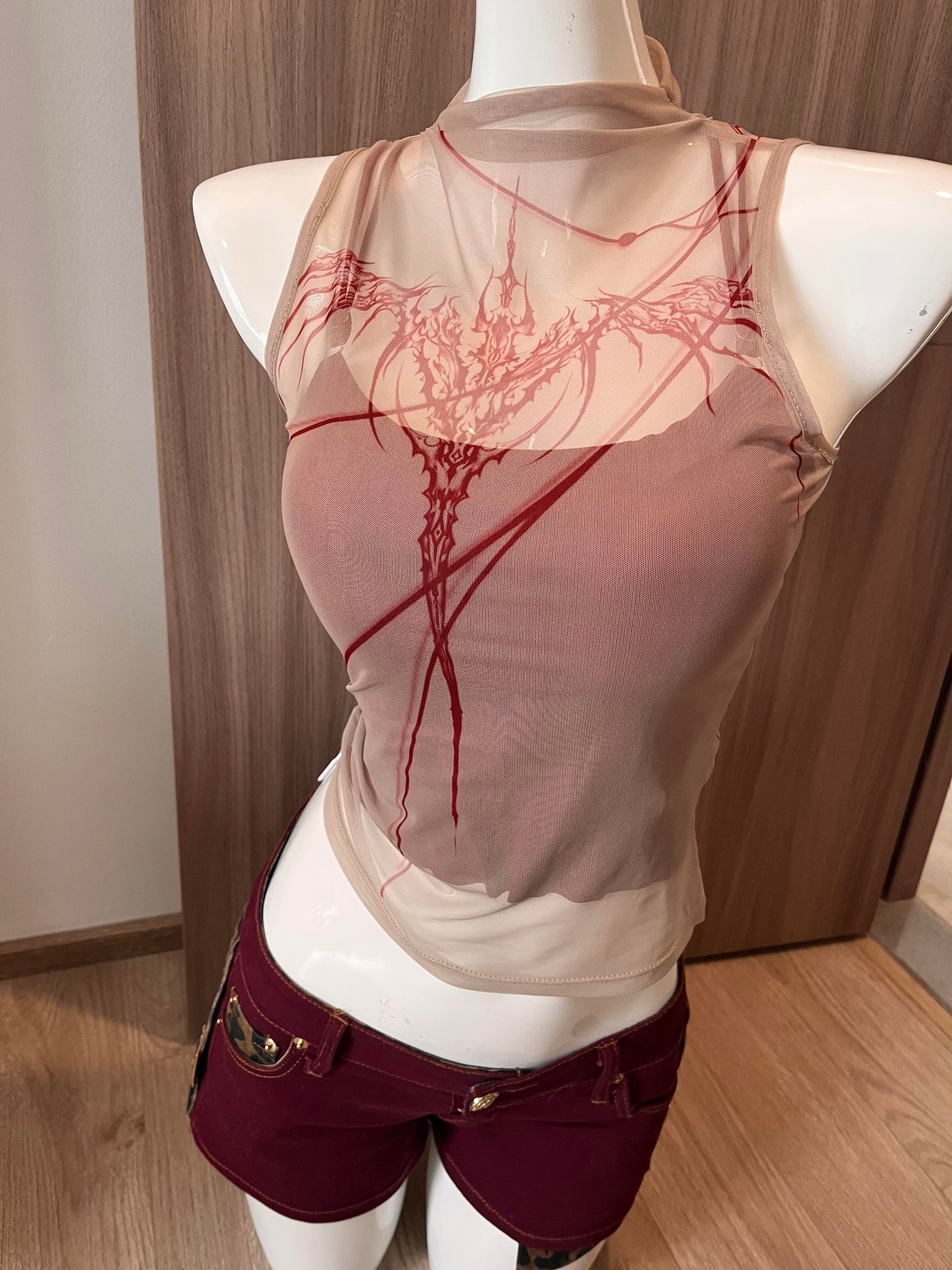 INNA Scarlet Midnight Web Backless Cami Top