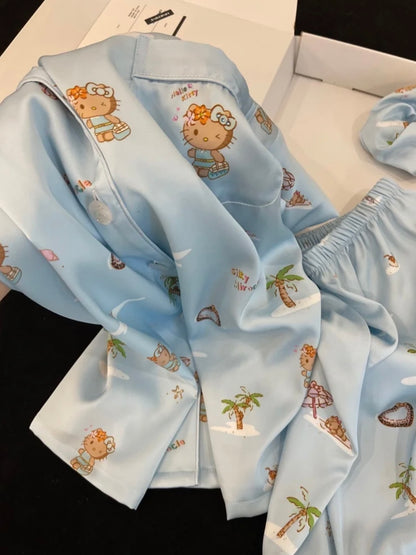 Hello Kitty Blue Short Sleeve Pajama Set
