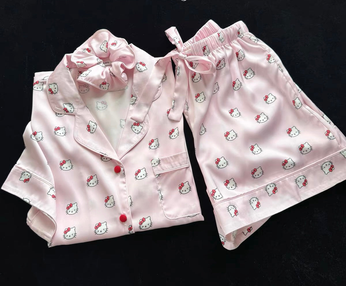 Sweet Pink Hello Kitty Short Sleeve Lounge Set