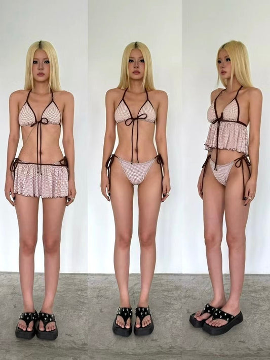 Polka Dot Ruffle Bikini Set