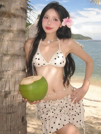 Polka Dot Ruffle Bikini Set