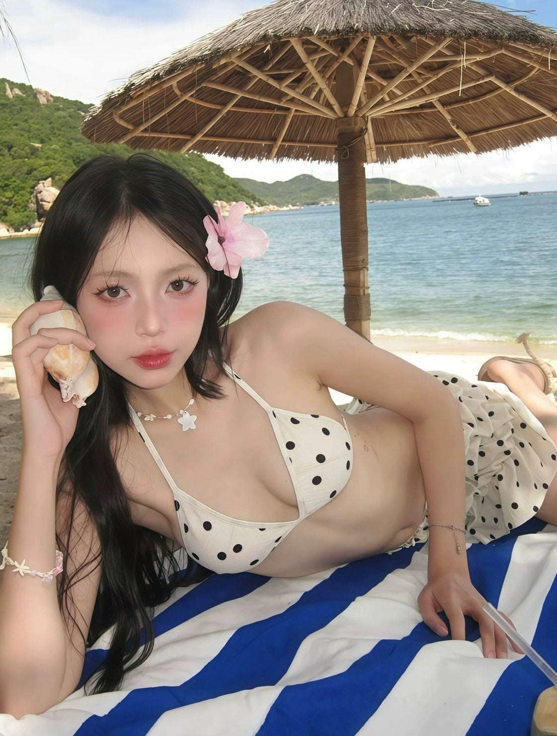 Polka Dot Ruffle Bikini Set