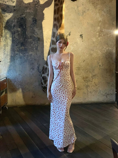 Southern French Holiday - Red Floral Dress