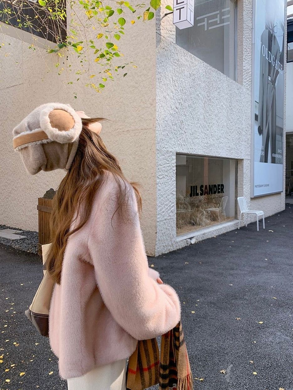 Rose Blush Faux Fur Jacket