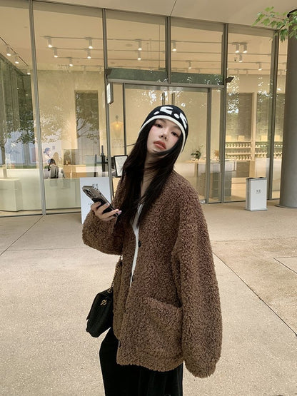Teddy Texture Wool-Feel Coat