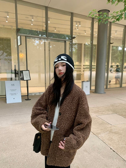Teddy Texture Wool-Feel Coat