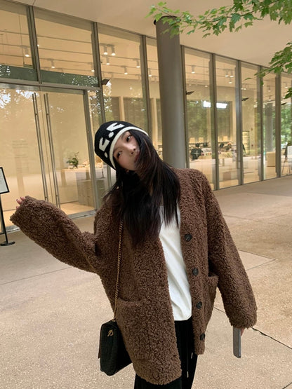 Teddy Texture Wool-Feel Coat