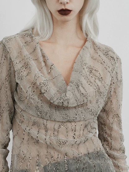 Sunlit Coral Off-Shoulder Cowl Top