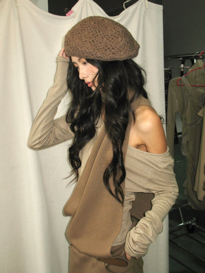 Modern Minimalist Two-Piece Set with Belt