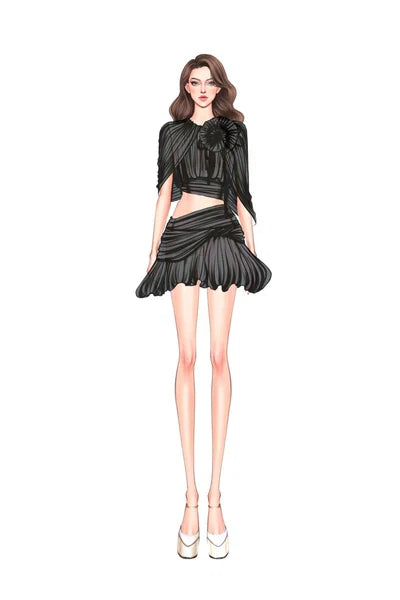 21SIX Qirsh Silk Cut-Out Dress (2color)