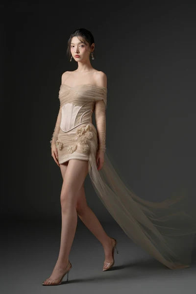 21SIX Farasha Tulle And Silk Taffeta Dress (2color)