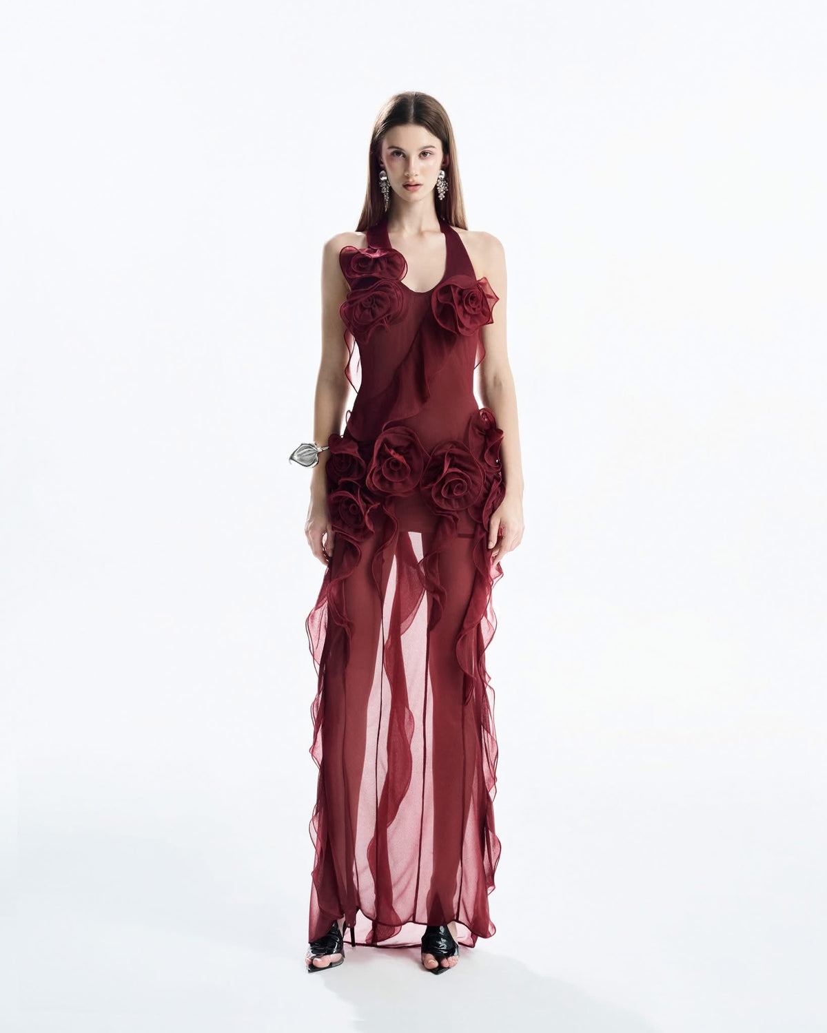 MUST HAVE 3D Floral Wrap Dress (Red) — Must Have