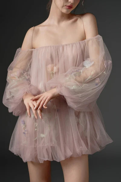 21SIX Sulhufah Tulle Flower Dress