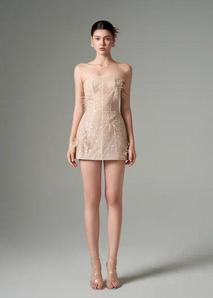 21SIX Elif Tulle Strapless Dress