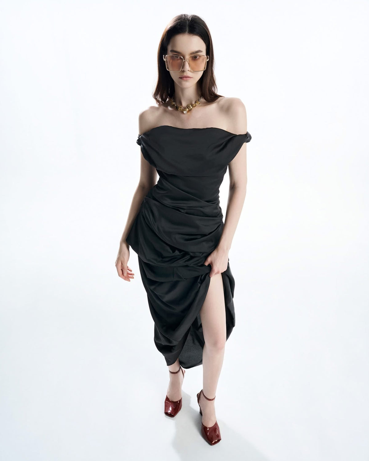 MUST HAVE Asymmetrical Wrap Midi Dress — Must Have