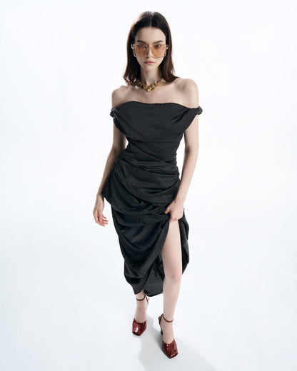MUST HAVE Asymmetrical Wrap Midi Dress — Must Have