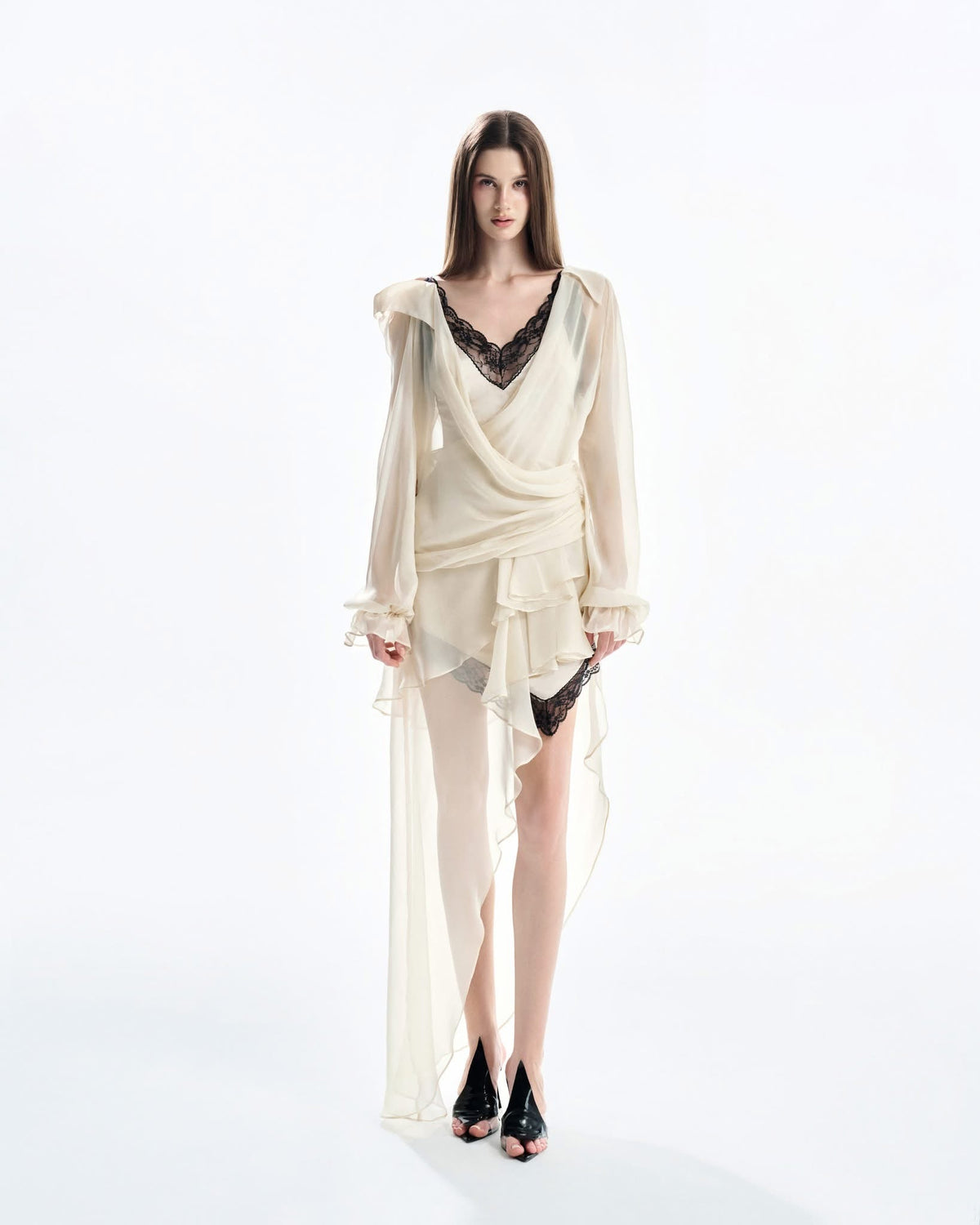 MUST HAVE Two-Tone V-neck Layered Wrap Dress — Must Have