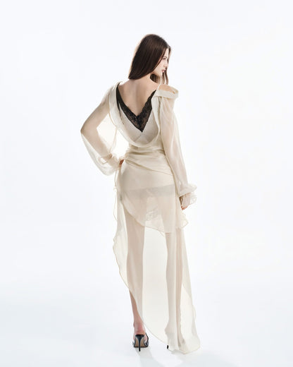 MUST HAVE Two-Tone V-neck Layered Wrap Dress — Must Have