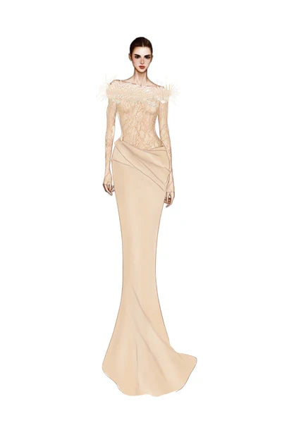 21SIX Namla Lace And Silk Satin Dress (2color)