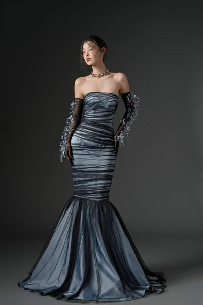 21SIX Hisan Tulle And Silk Dress (4color)