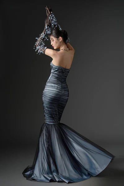 21SIX Hisan Tulle And Silk Dress (4color)