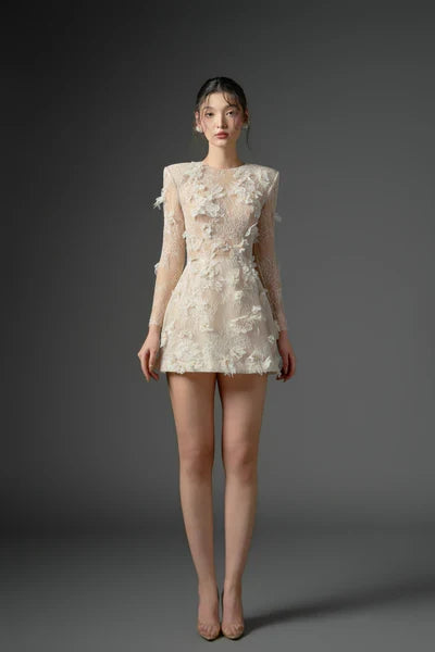 21SIX Dubb Lace Flower Dress (3color)