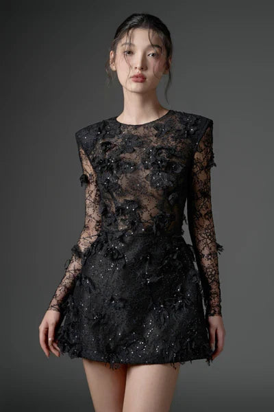 21SIX Dubb Lace Flower Dress (3color)