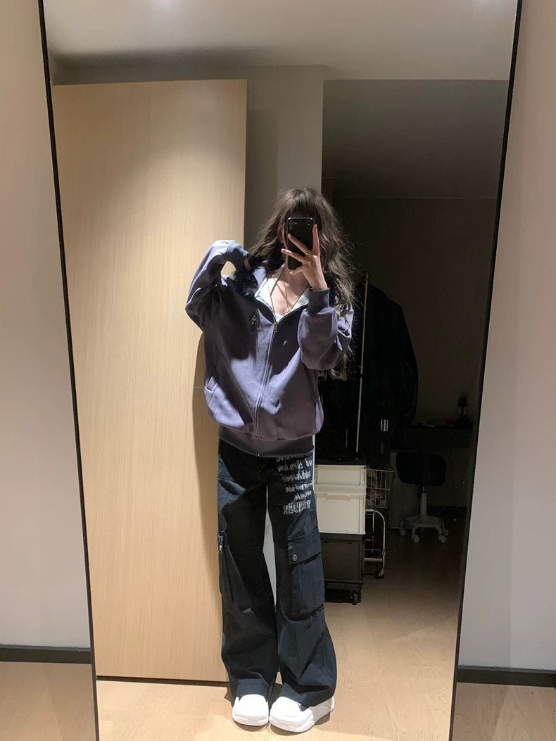 Faux Fur Cross Zip Hoodie