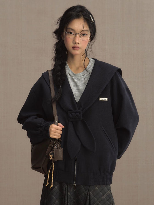 Vintage Navy Sailor Collar Jacket