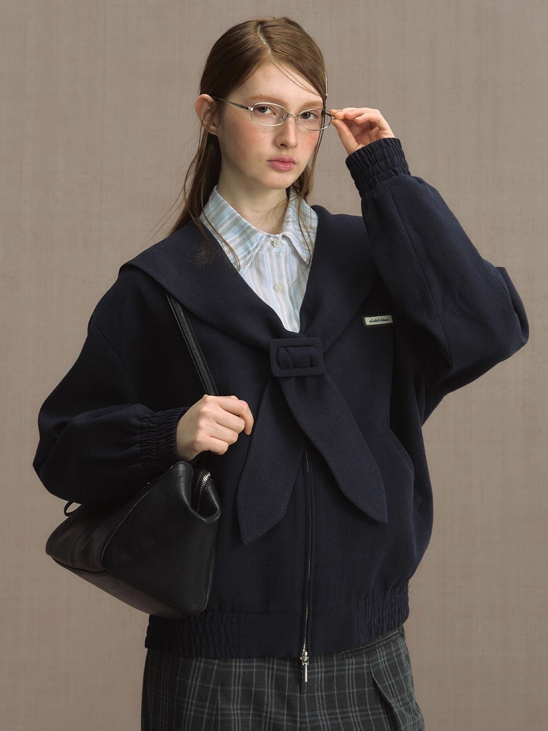 Vintage Navy Sailor Collar Jacket