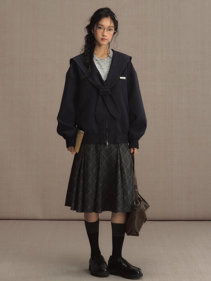 Vintage Navy Sailor Collar Jacket