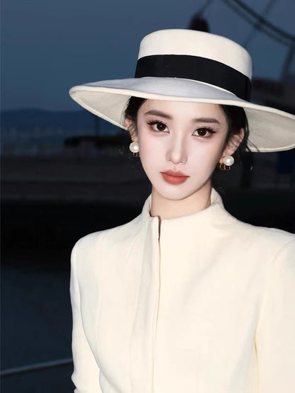 Ivory Wide-Brim Hat