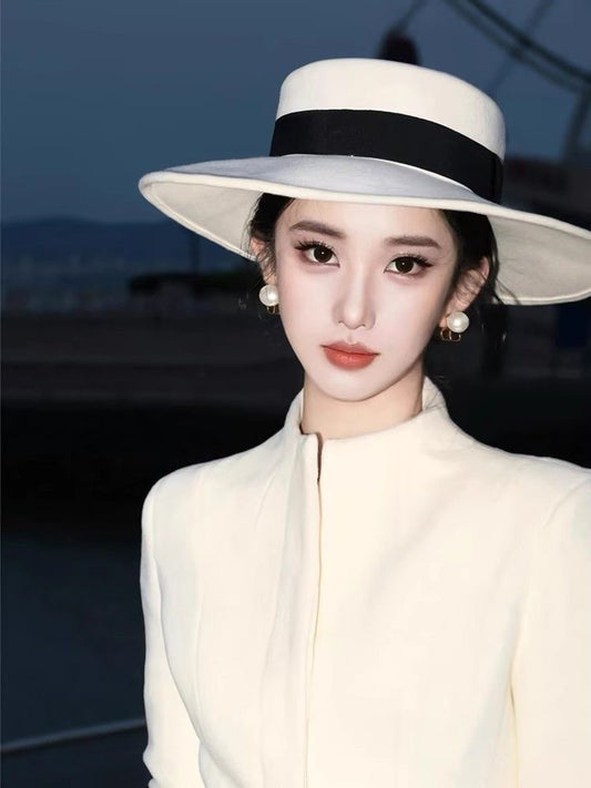 Ivory Wide-Brim Hat