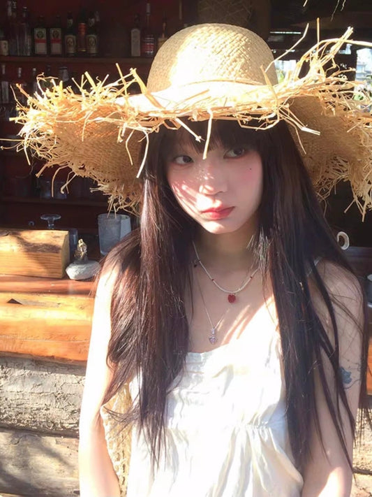 Frayed Straw Sun Hat