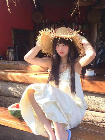 Frayed Straw Sun Hat