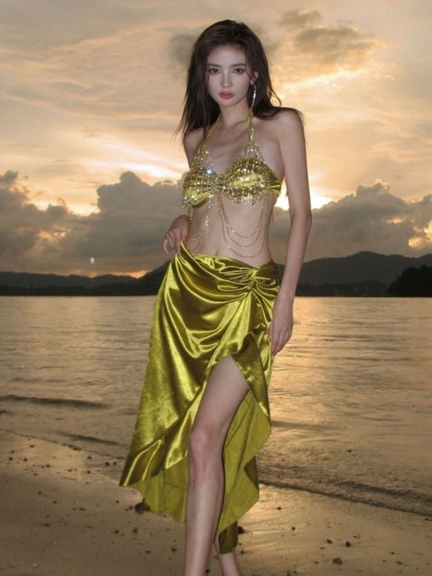 Drip in Gold - Bikini With Diamonds (4 In 1)