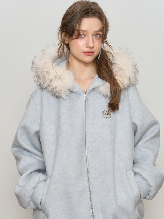 Arctic Luxe Fur Hood Zip Jacket