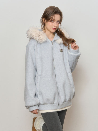 Arctic Luxe Fur Hood Zip Jacket