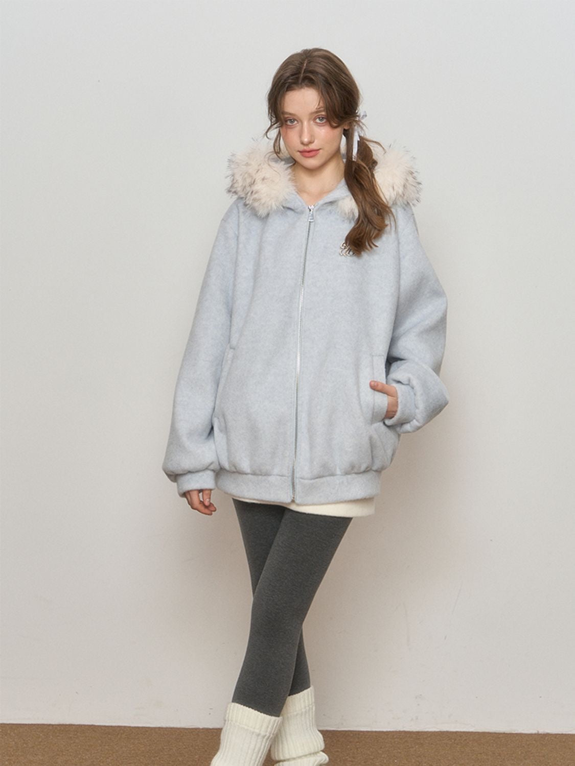 Arctic Luxe Fur Hood Zip Jacket