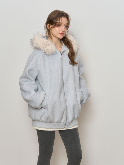 Arctic Luxe Fur Hood Zip Jacket